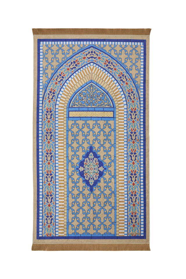 Gold Velvet Carpet Prayer Rug 