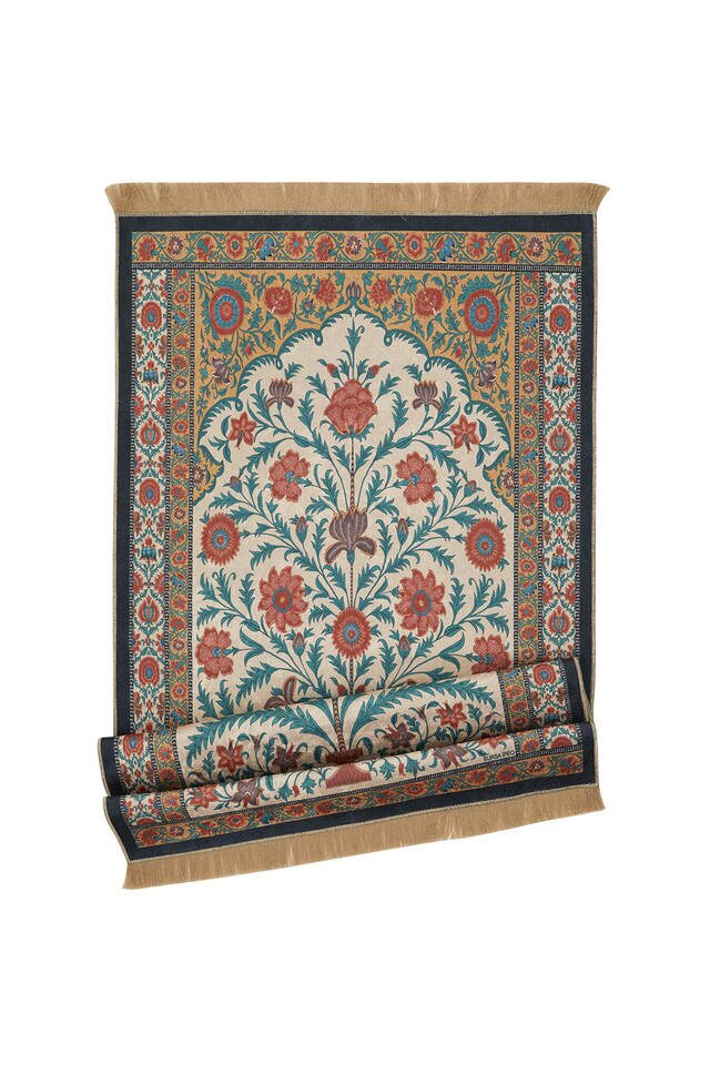 Gold Velvet Carpet Prayer Rug - 4