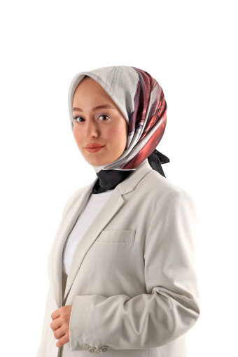 Siyah Granit Desen Sura İpek Eşarp 