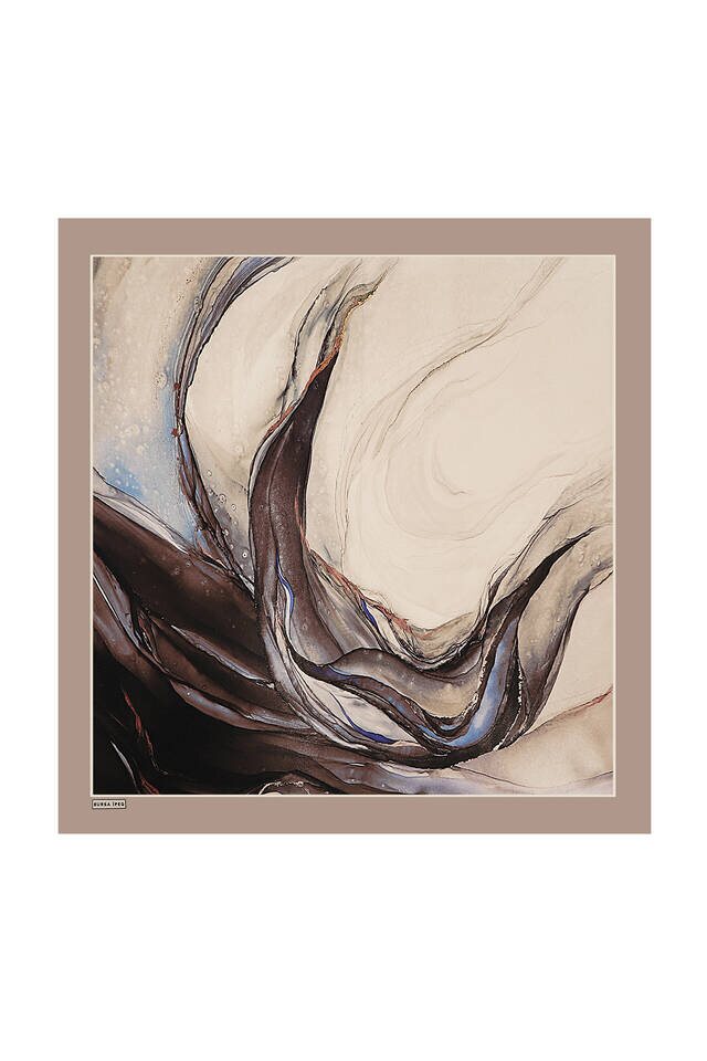 Vizon Granit Desen Sura İpek Eşarp - 2