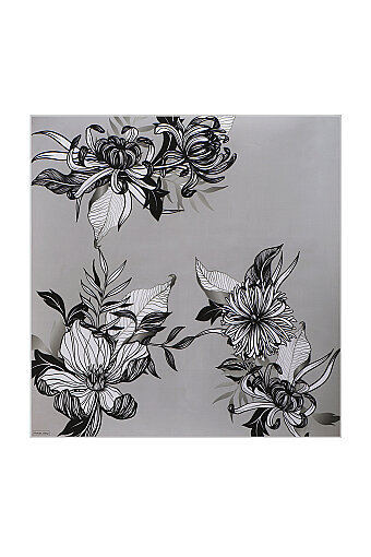 Gray Age Pattern Twill Silk Square Scarf 