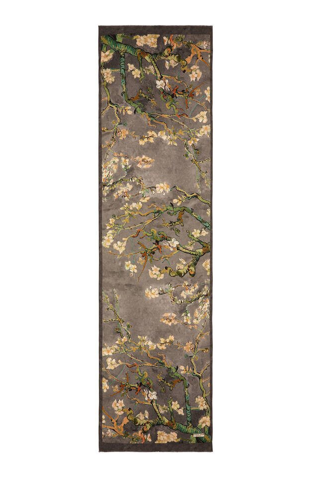 Gray Almond Blossom Silk Foulard - 4