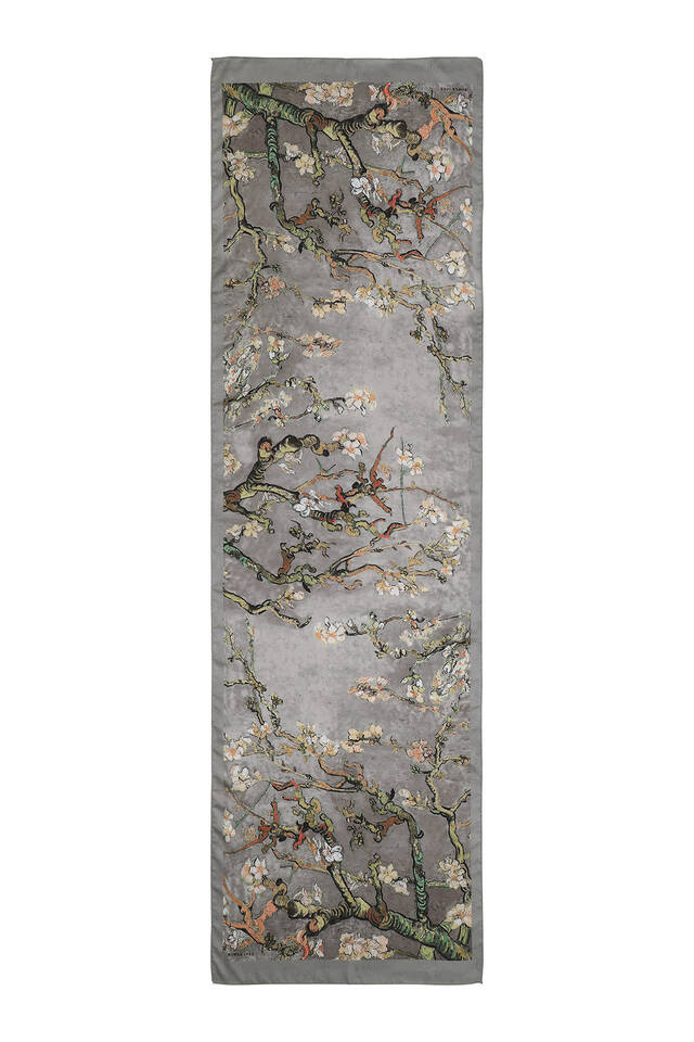 Gray Almond Blossom Silky Foulard - 3