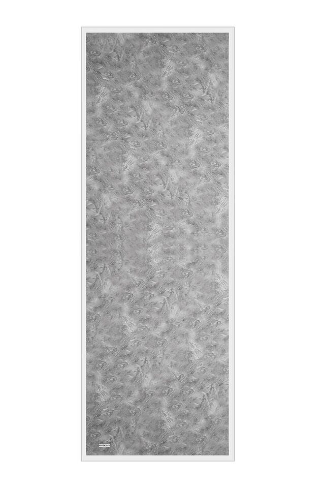 Gray Brush Pattern Silk Scarf - 4