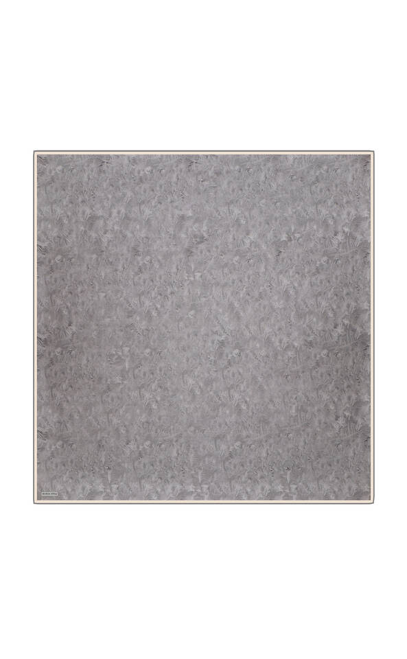 Gray Brush Pattern Twill Silk Square Scarf 
