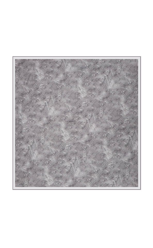 Gray Brush Silk Square Scarf - 2
