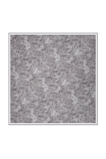 Gray Brush Silk Square Scarf 