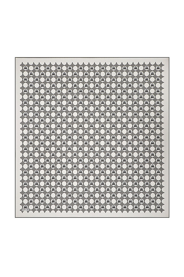 Gray Chain Monogram Twill Silk Square Scarf - 1