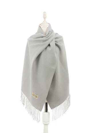 Gray Cream Double Sided Winter Shawl 