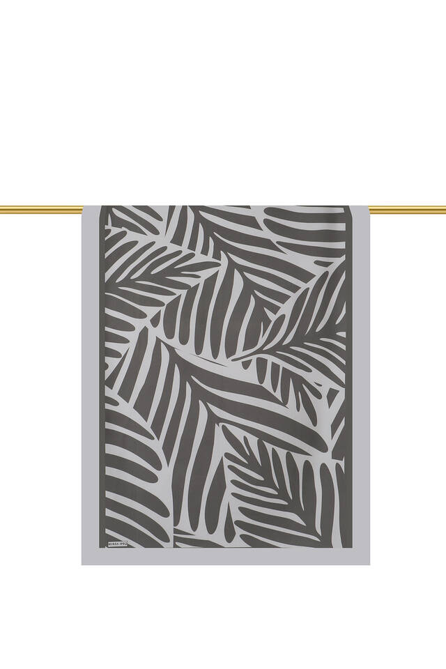 Gray Crop Pattern Twill Silk Scarf - 3