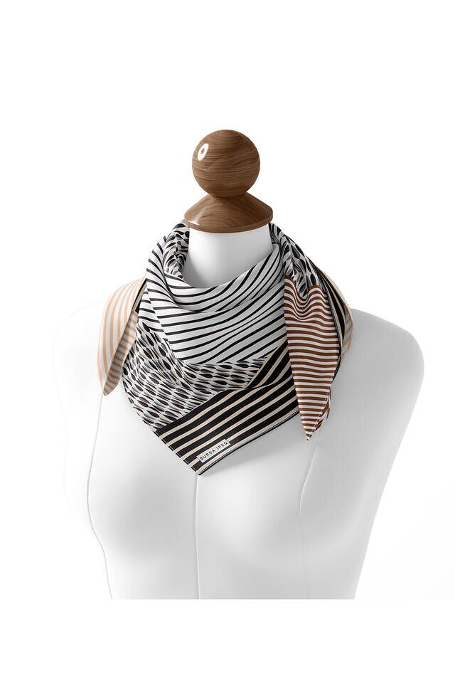 Gray Drop Sura Silk Square Scarf - 3
