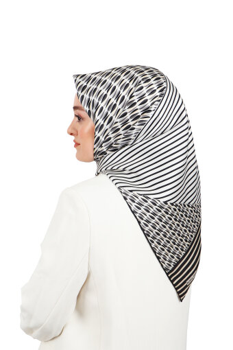 Gray Drop Sura Silk Square Scarf 