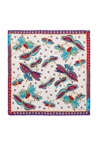 Gray Fuchsia Patterned Silky Pocket Square 