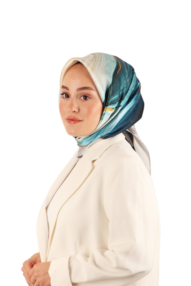 Gray Granite Pattern Sura Silk Scarf 