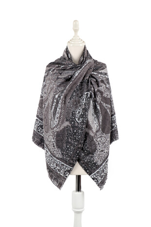 Gray Shawl Pattern Winter Shawl 