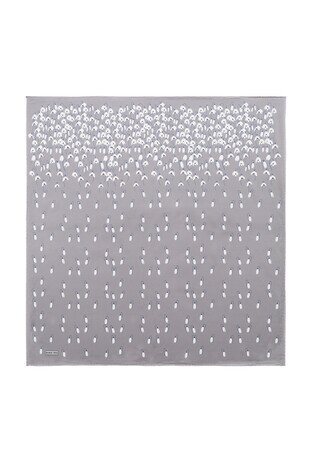 Gray Snowdrop Sura Silk Square Scarf 