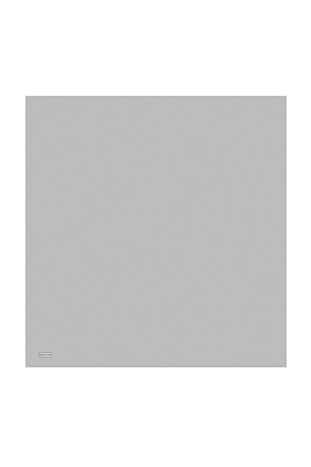 Gray Solid Color Twill Silk Square Scarf - 2