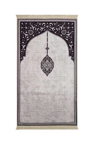 Gray Velvet Carpet Prayer Rug 