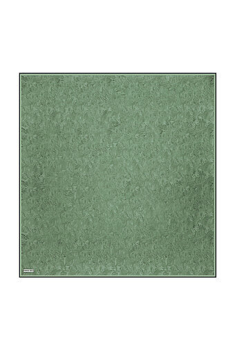 Green Brush Pattern Twill Silk Square Scarf 