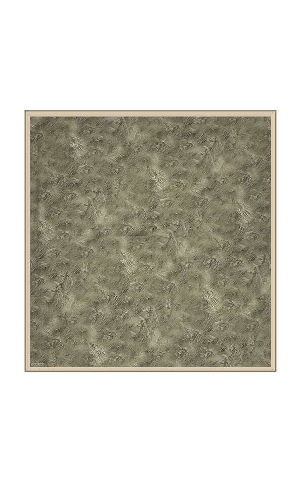 Green Brush Silk Square Scarf - 2