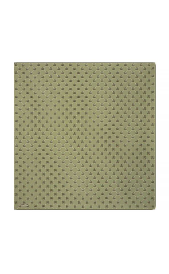 Green Butterfly Monogram Twill Silk Square Scarf - 2