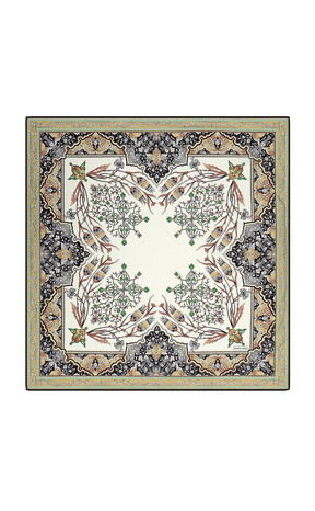 Green Candlestick Tulip Pattern Soft Square Scarf 