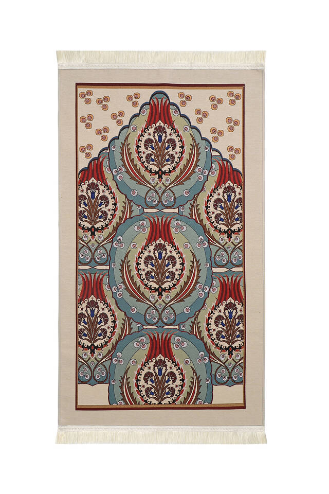 Green Çintemani Pattern Tapestry Prayer Rug 