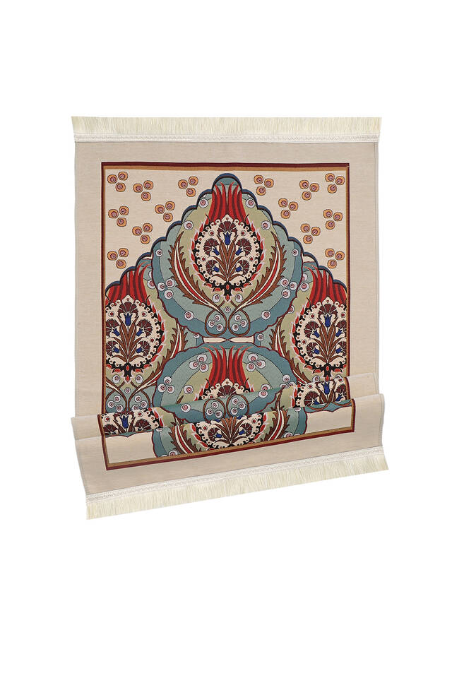 Green Çintemani Pattern Tapestry Prayer Rug - 4