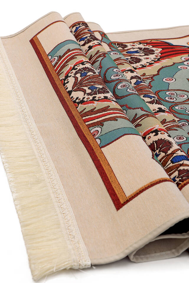 Green Çintemani Pattern Tapestry Prayer Rug - 3