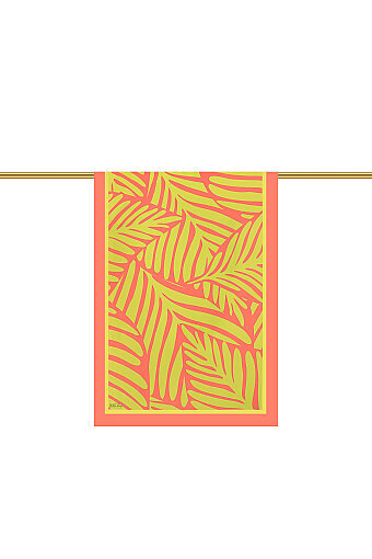 Green Crop Pattern Twill Silk Scarf 
