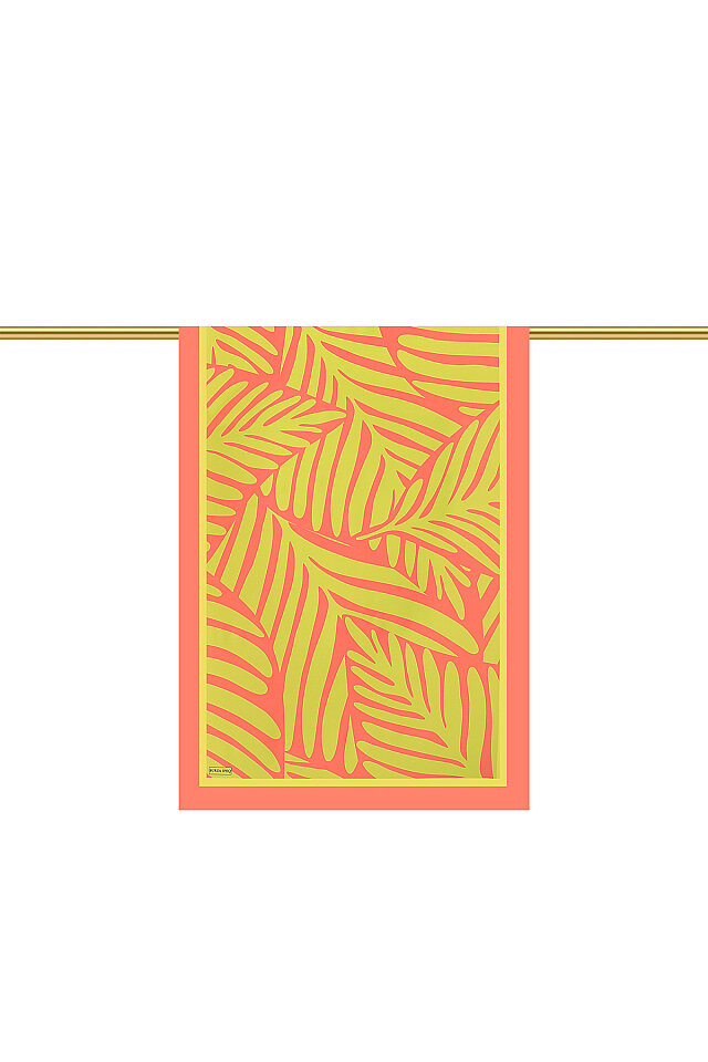 Green Crop Pattern Twill Silk Scarf 