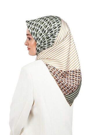 Green Drop Sura Silk Square Scarf 