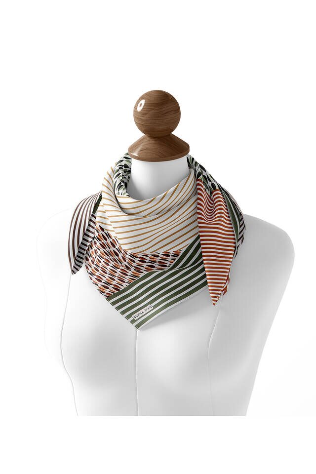 Green Drop Sura Silk Square Scarf - 3