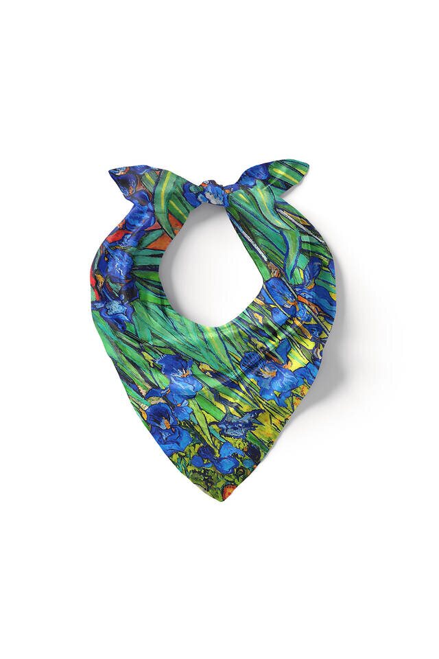 Green Irises Silky Pocket Square - 2