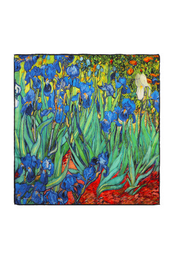 Green Irises Silky Pocket Square 