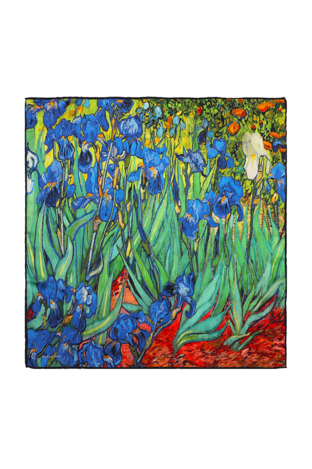 Green Irises Silky Pocket Square 