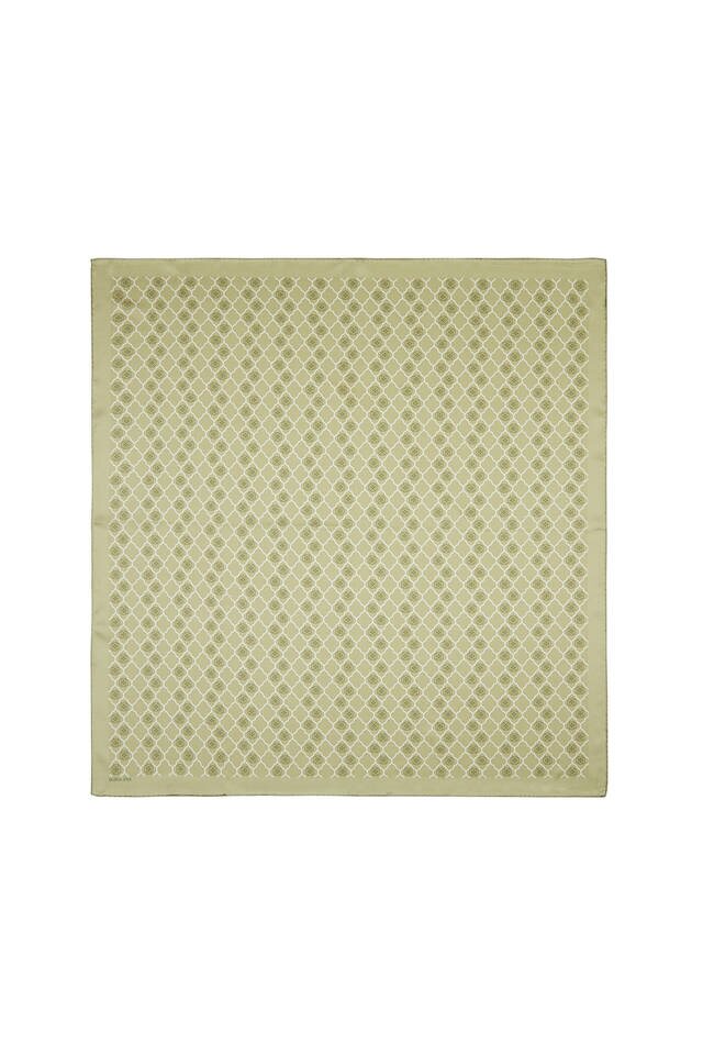 Green Monogram Silk Square Scarf 