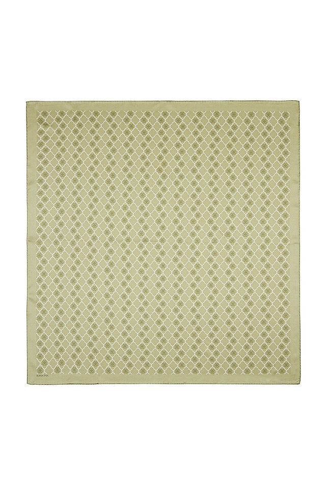 Green Monogram Silk Square Scarf - 1