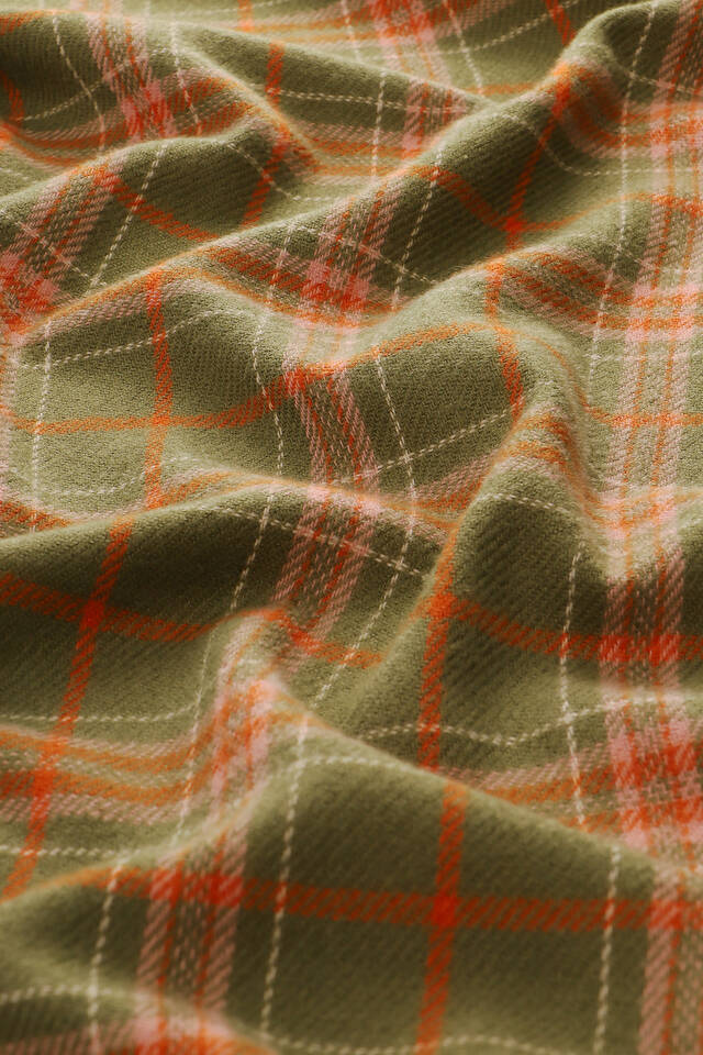 Green Orange Patterned Winter Shawl - 4