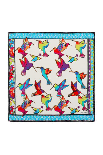 Green Purple Patterned Silky Pocket Square 