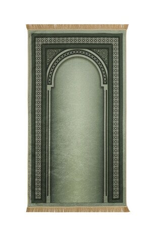 Green Velvet Carpet Prayer Rug 