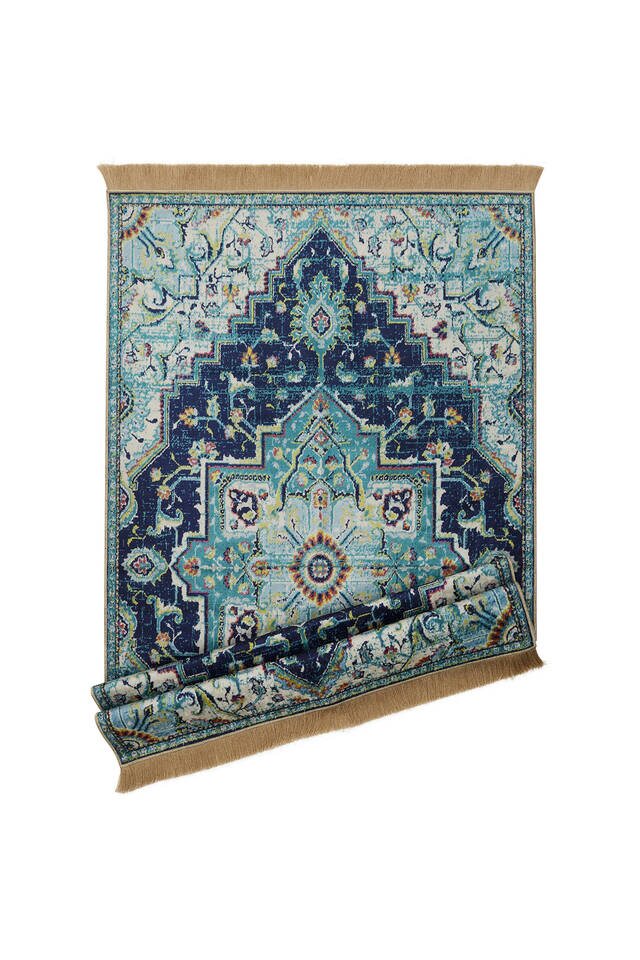 Green Velvet Carpet Prayer Rug - 4