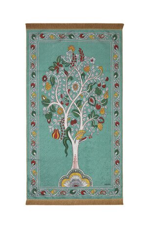 Green Velvet Carpet Prayer Rug 