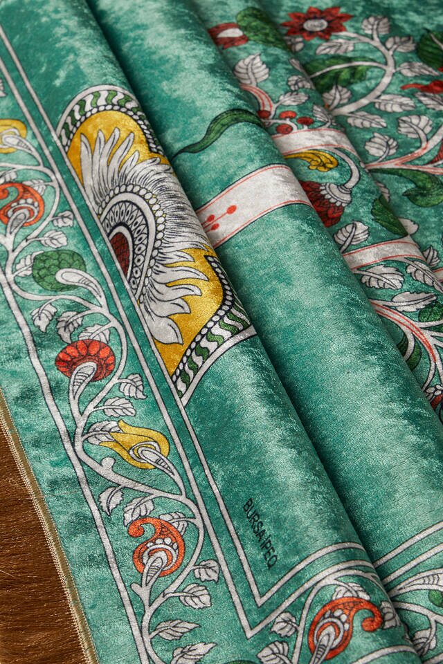 Green Velvet Carpet Prayer Rug - 2