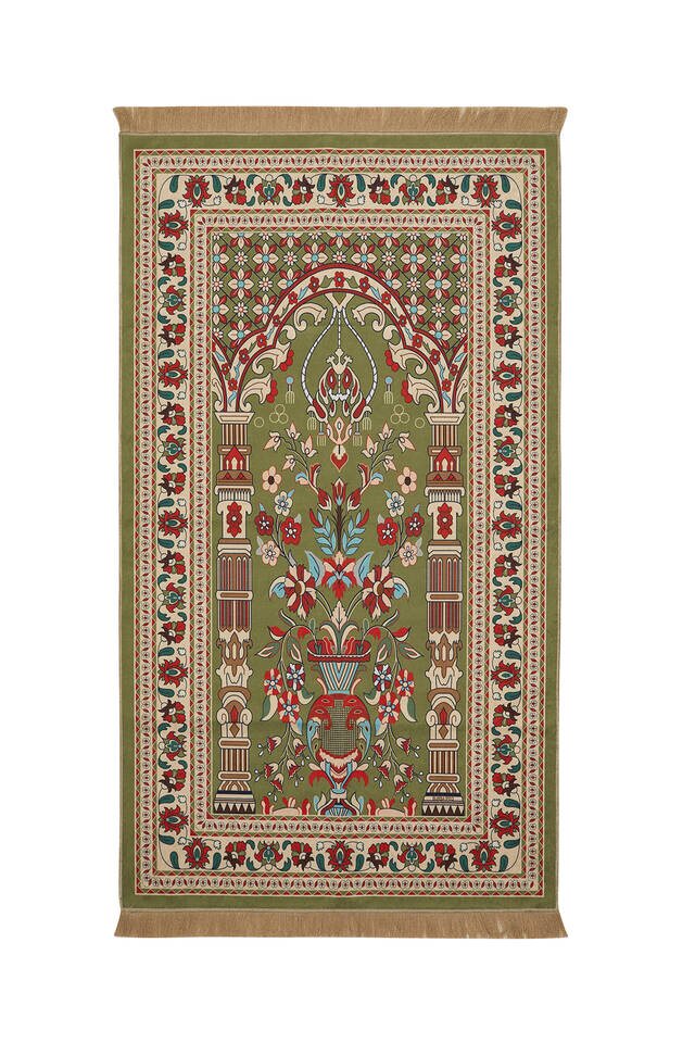 Green Velvet Carpet Prayer Rug 