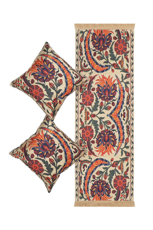 Green Velvet Runner Set 