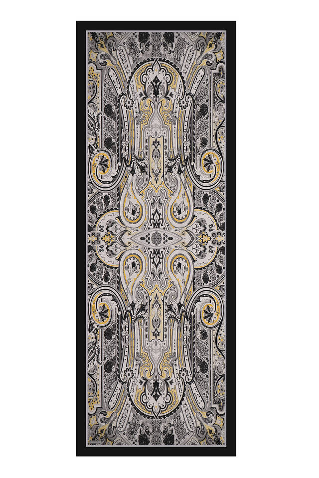 Grey Sahara Pattern Sura Silk Scarf - 3