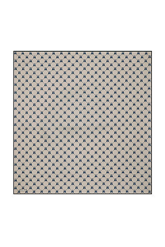 Gri Kelebek Monogram Twill İpek Eşarp 