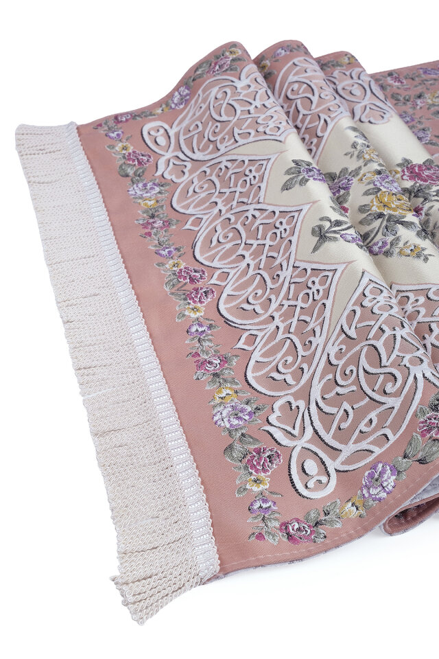 Somon Floral Desen İpeksi Goblen Seccade - 3