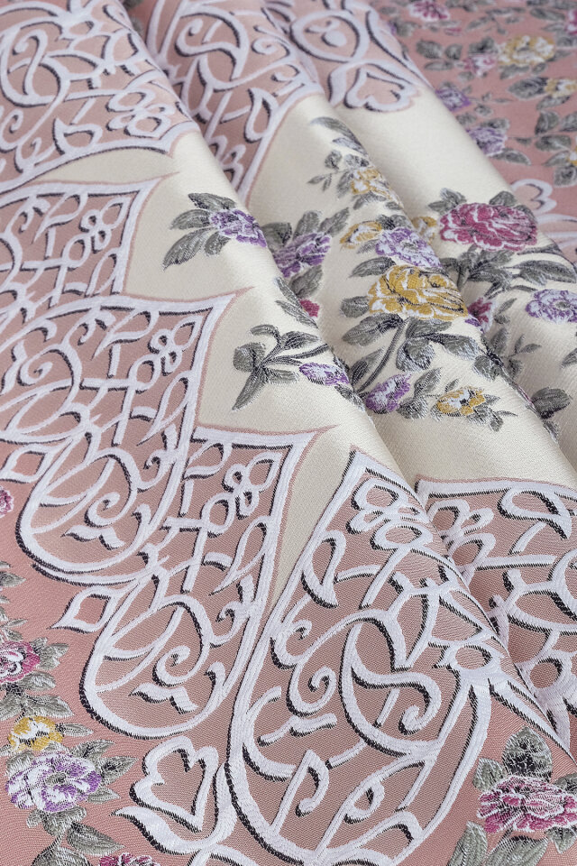 Somon Floral Desen İpeksi Goblen Seccade - 2